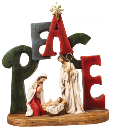Resin Holy Family 'Peace' Ornament