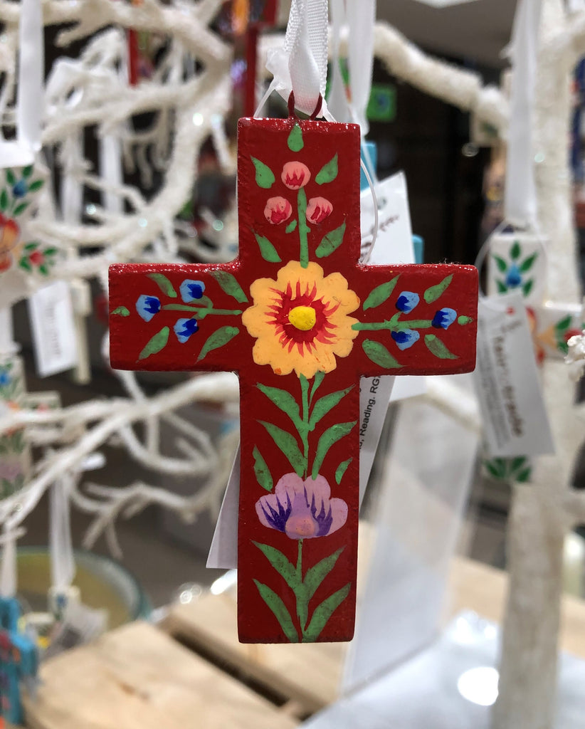 Hand Painted, Fairly Traded, Hanging cross